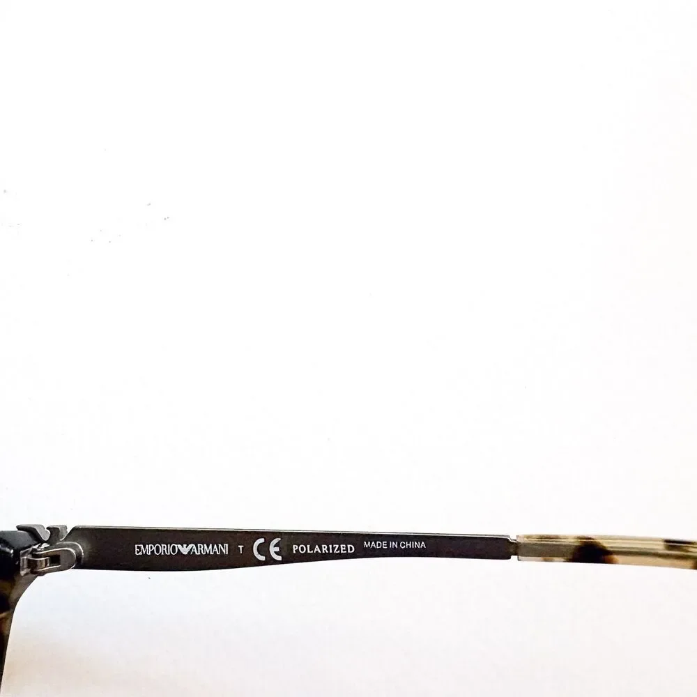 Emporio Armani Women's Sunglasses Tortoise Brown Cat-Eye Logo Temples 57 16 140
